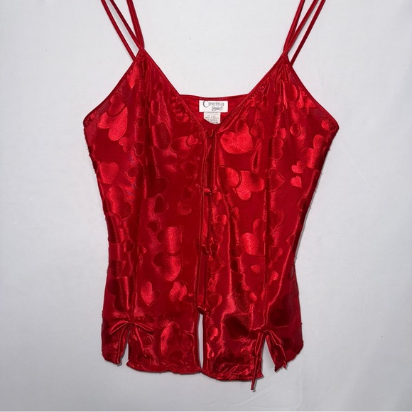 Vintage Silky Red Heart Lingerie Cami‎ Camisole - Picture 2 of 5